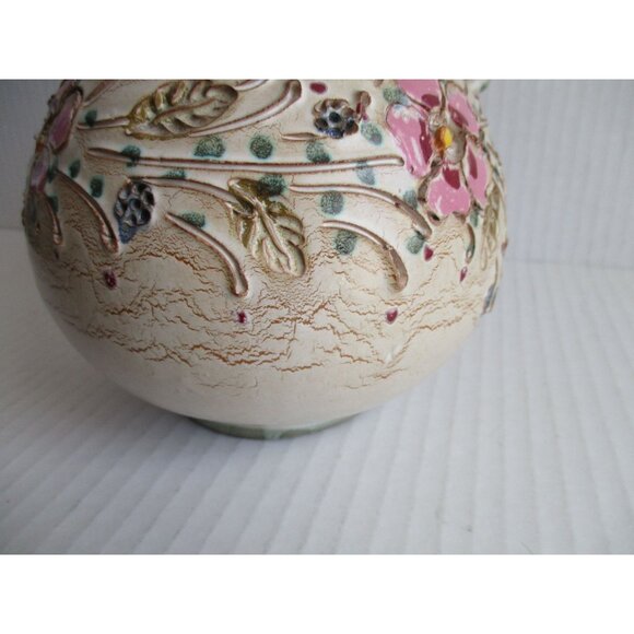 *Ainring Keramik Pitcher Flowers Glazed Ceramic Handmade GERMANY - Picture 5 of 8